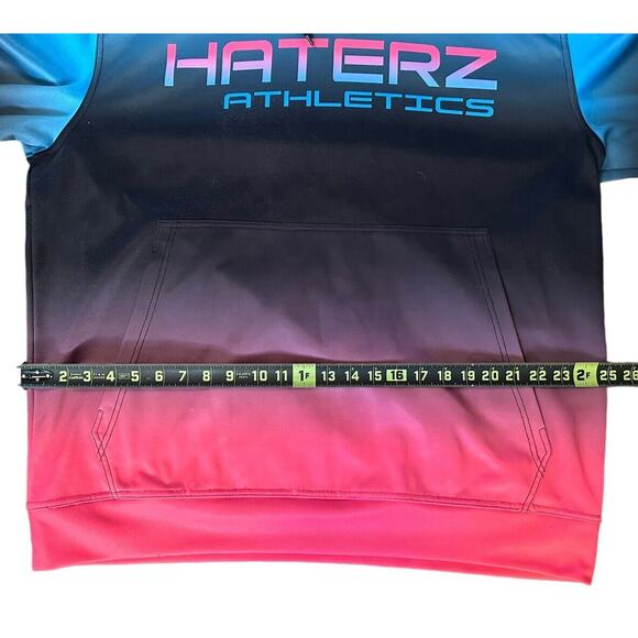 VTG Haterz Athletics Neon 80s Vibes Airbrush Pull Over Hoodie Skull Sz XXL - Picture 6 of 11